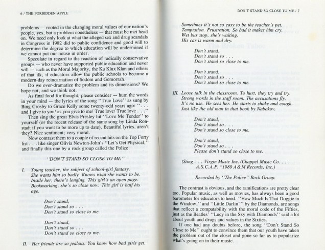 Don't Stand so Close to Me