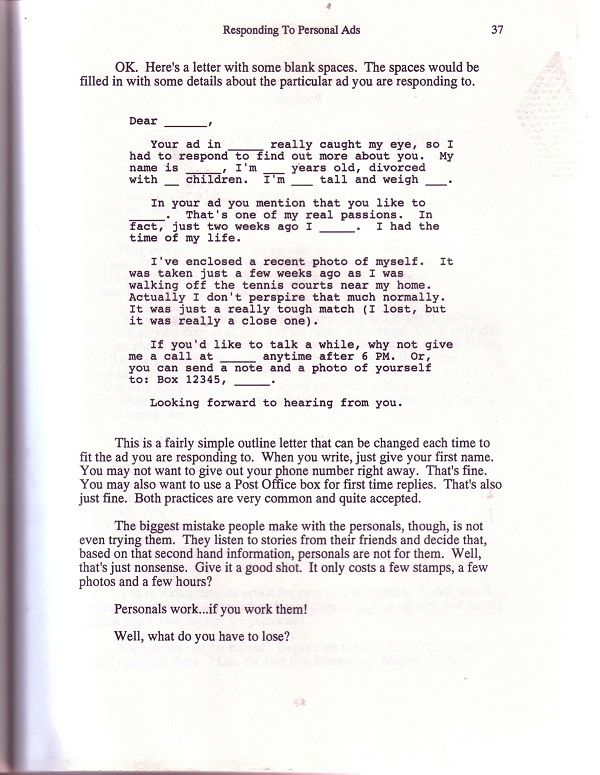 responding to personal ads