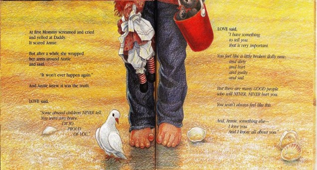 Annie talks to a bird about her abuse