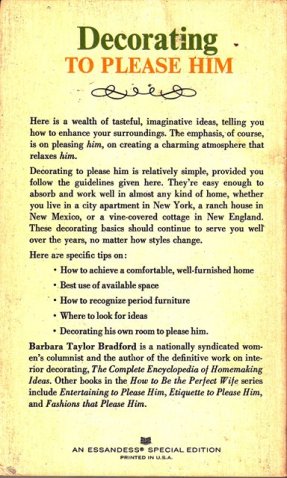 decorating to please him back cover