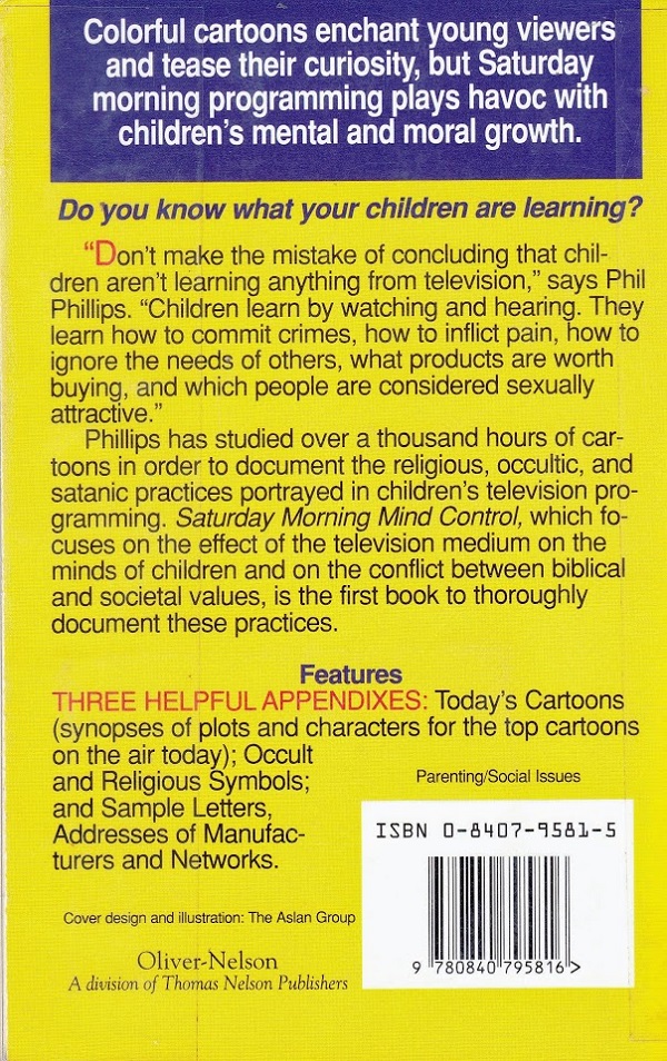 Saturday Morning Mind Control back cover