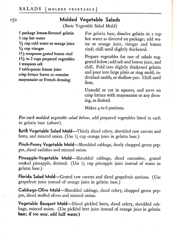 molded vegetable salads