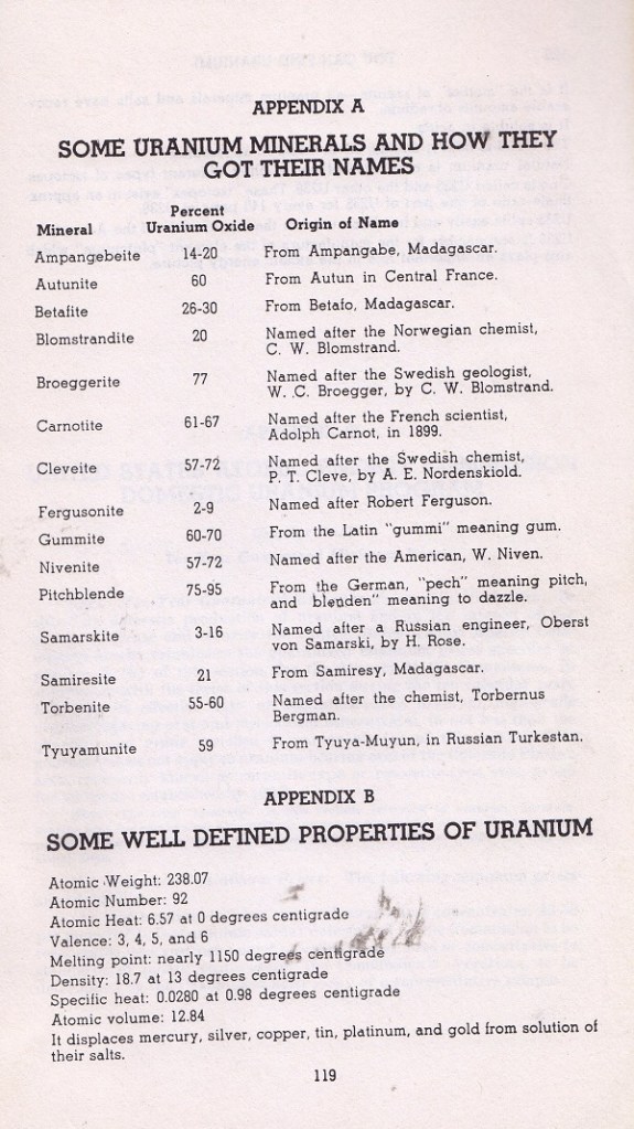 You can Find Uranium appendix