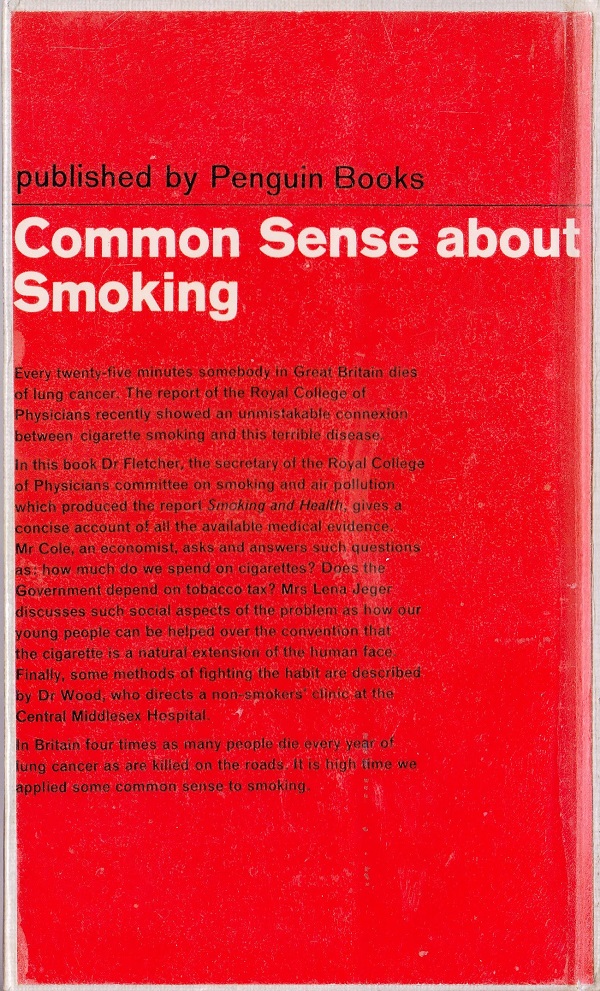 Common Sense About Smoking back cover