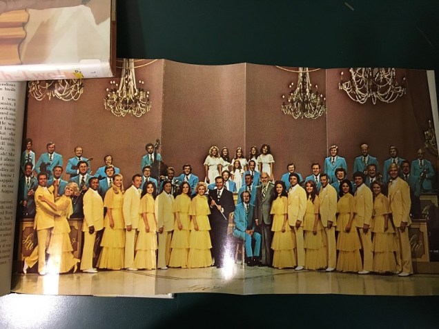 yellow dresses and blue suits