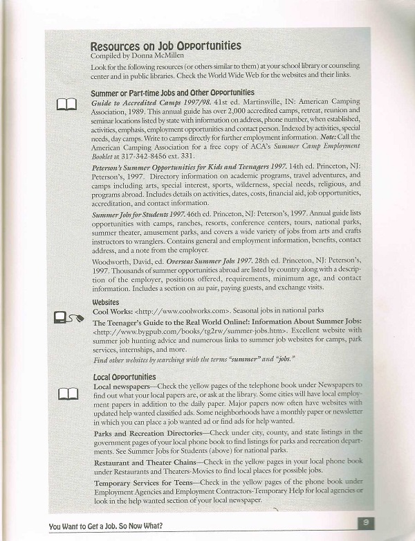 Resources on job opportunities