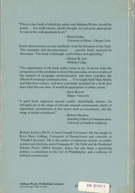 back cover of mass media and campaigns