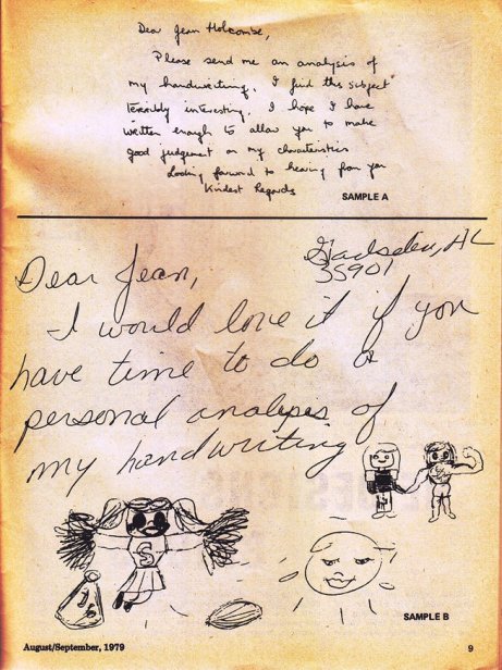 handwriting examples