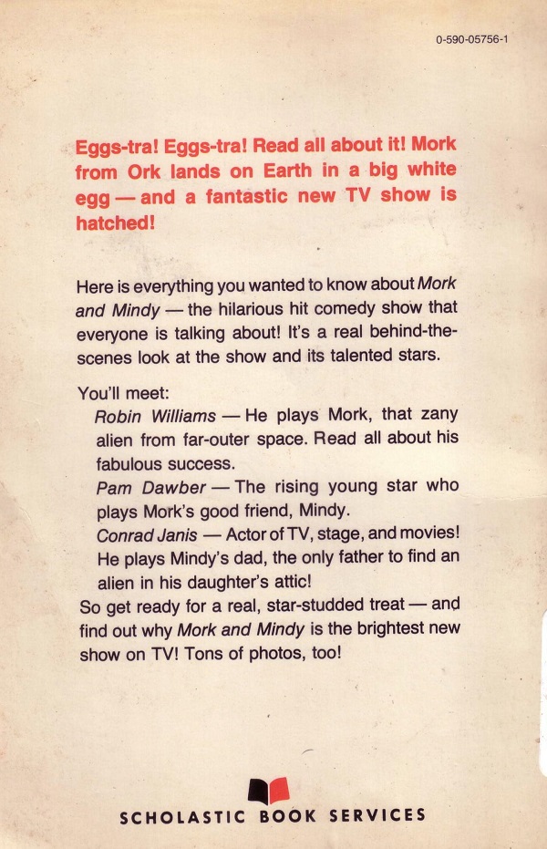 Mork and Mindy Story back cover