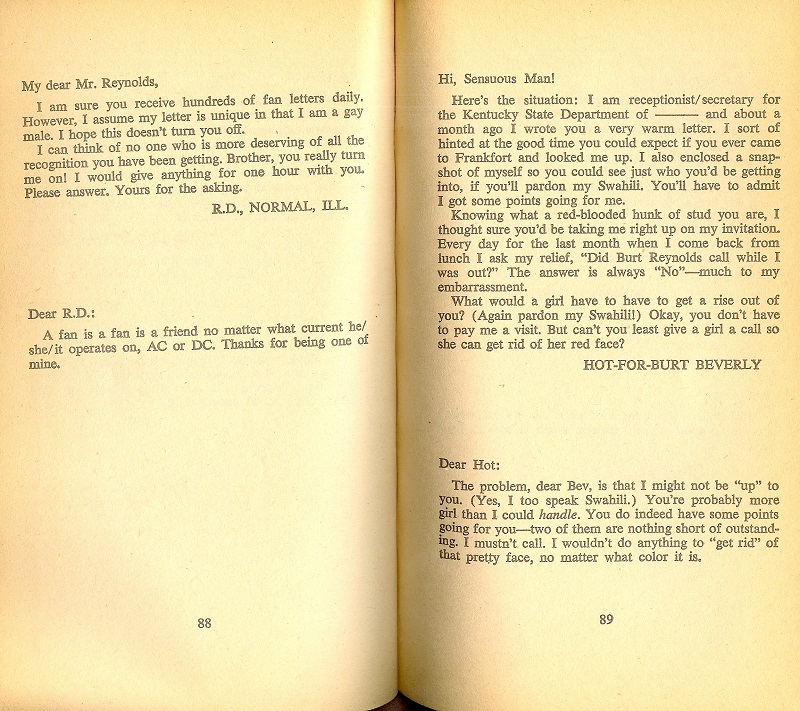 Burt Reynolds letter