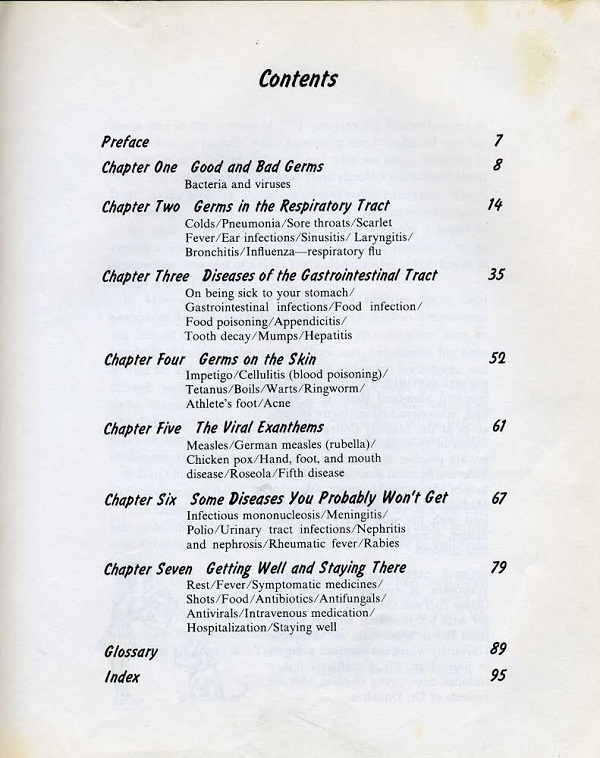 Germs make me sick - Contents