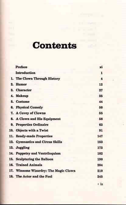 Compleat Clown contents