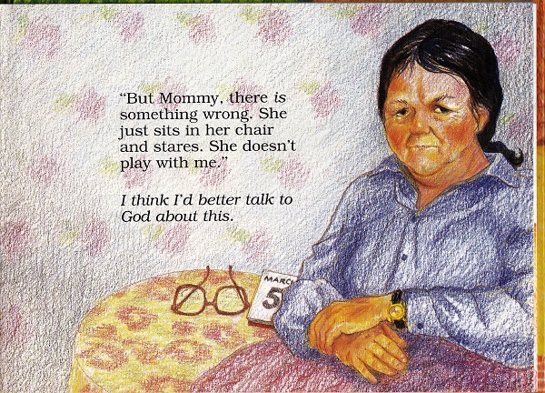 Grandma sits and stares