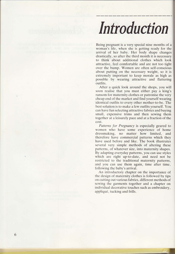 Patterns for Pregnancy Introduction