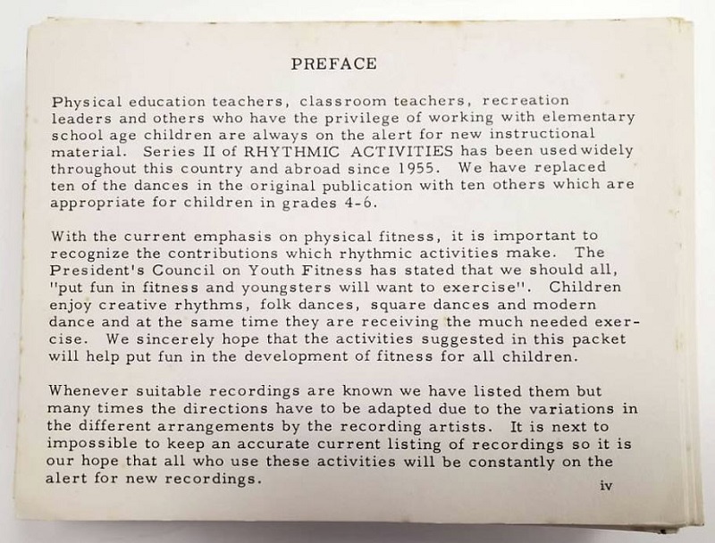 Rhythmic Activities Preface