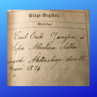 marriage of 2 times great grandparents in family bible