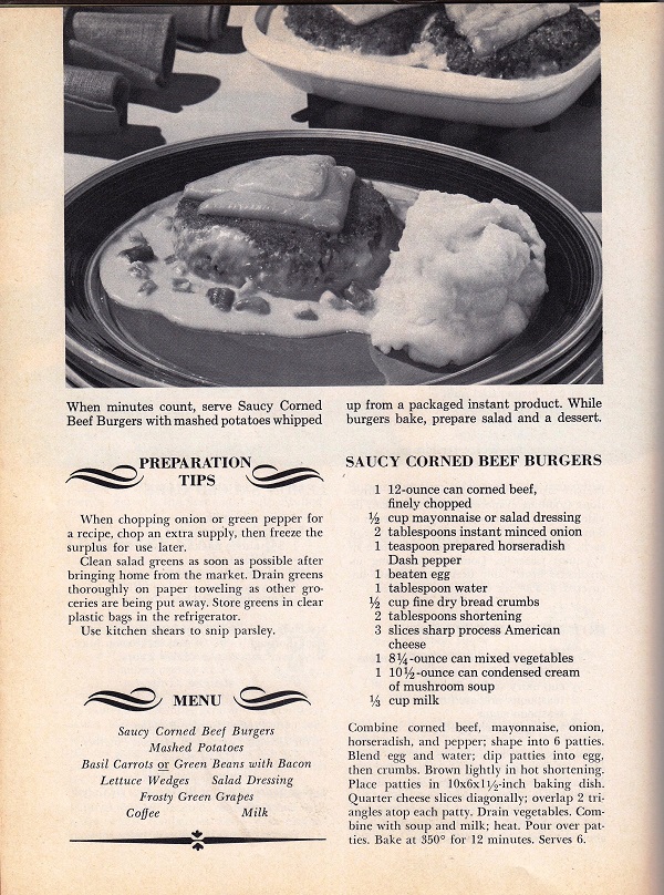 Saucy corned beef burgers