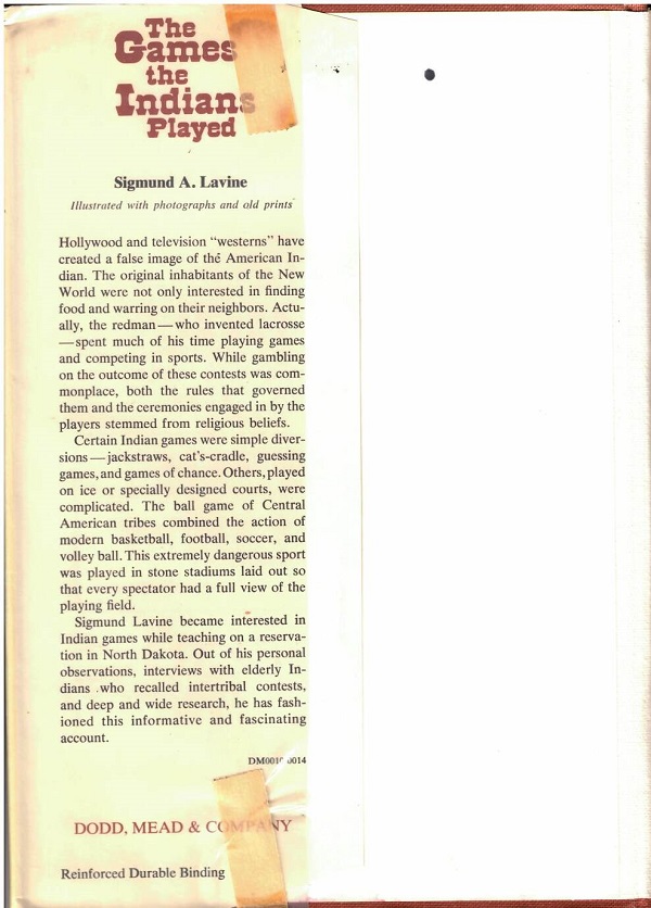 Games Indians Played front flap