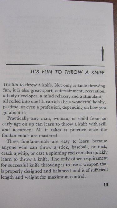 It's fun to throw a knife