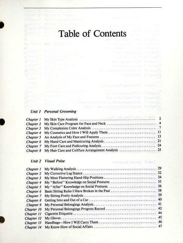 Workbook table of contents
