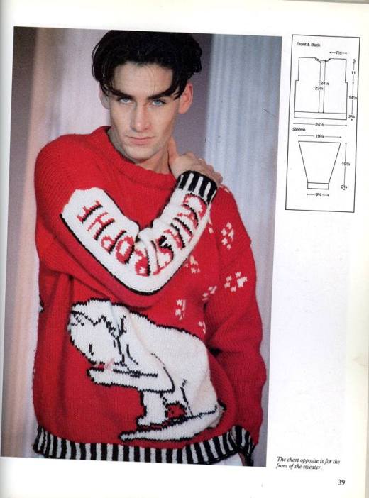red cat sweater on a man