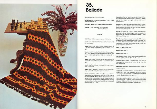 ballade afghan in orange and brown