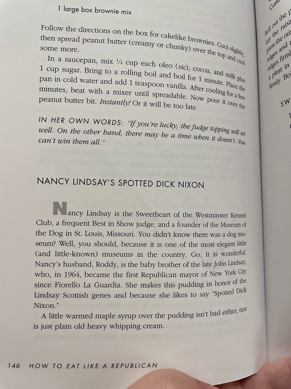 Nancy Lindsay's Spotted Dick Nixon