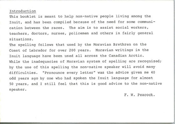 Conversational Eskimo Introduction