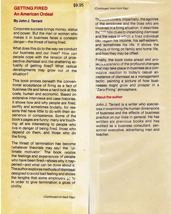 Getting Fired - back cover