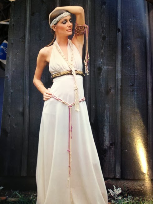 gown with macrame belt