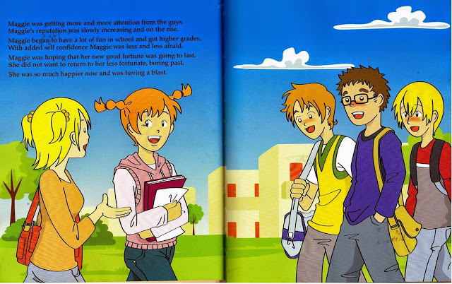 maggie is happy now that she is not fat.