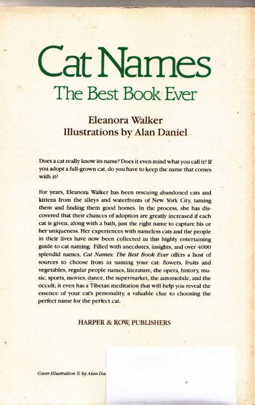 cat names back cover