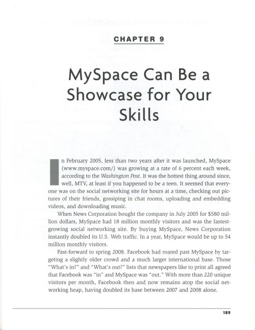 my space is a showcase for your skills