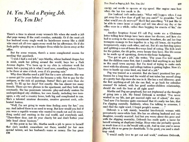 You need a paying job