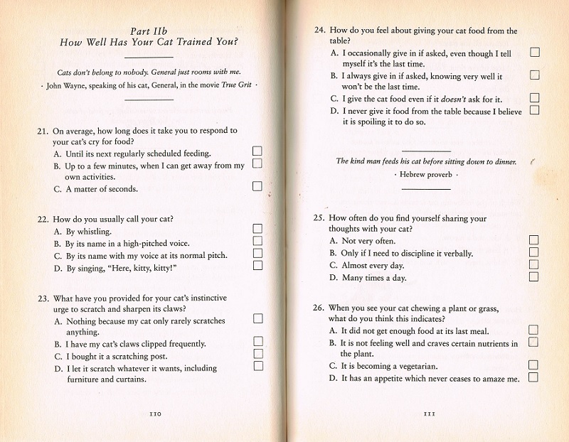 How well has your cat trained you?