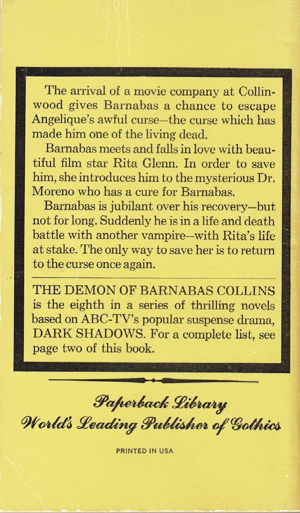 Demon of Barnabas Collins back cover