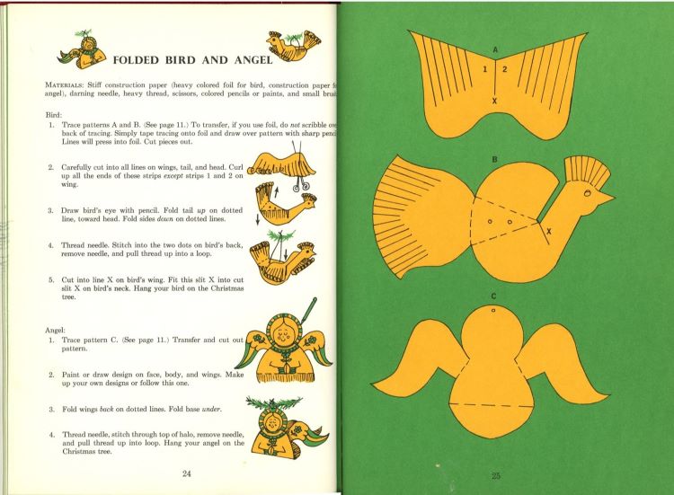 folded bird and angel