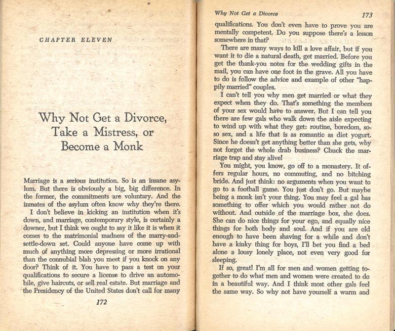 why not a divorce or take a mistress