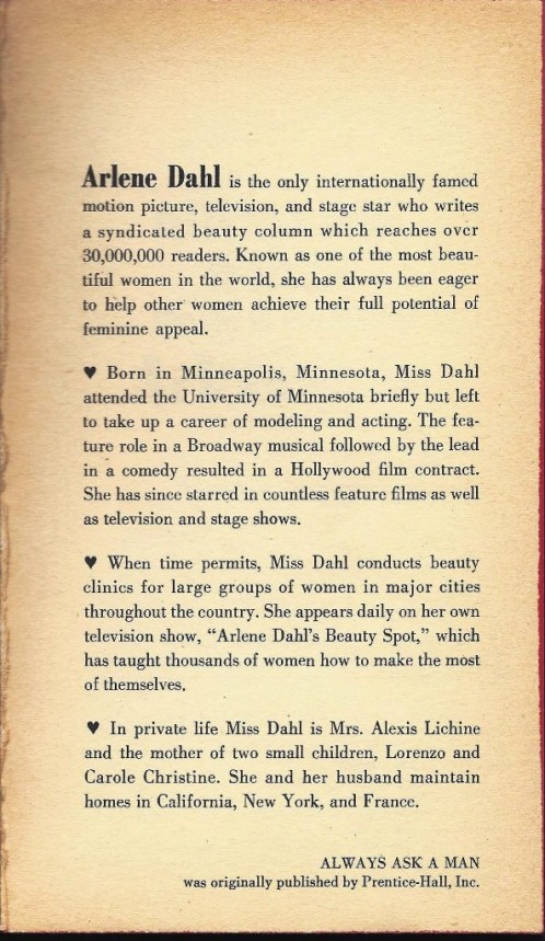 author bio about Arlene Dahl