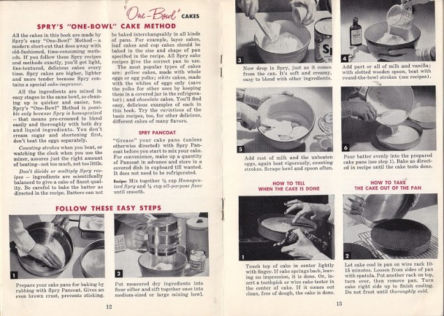 Spry's one bowl cake method